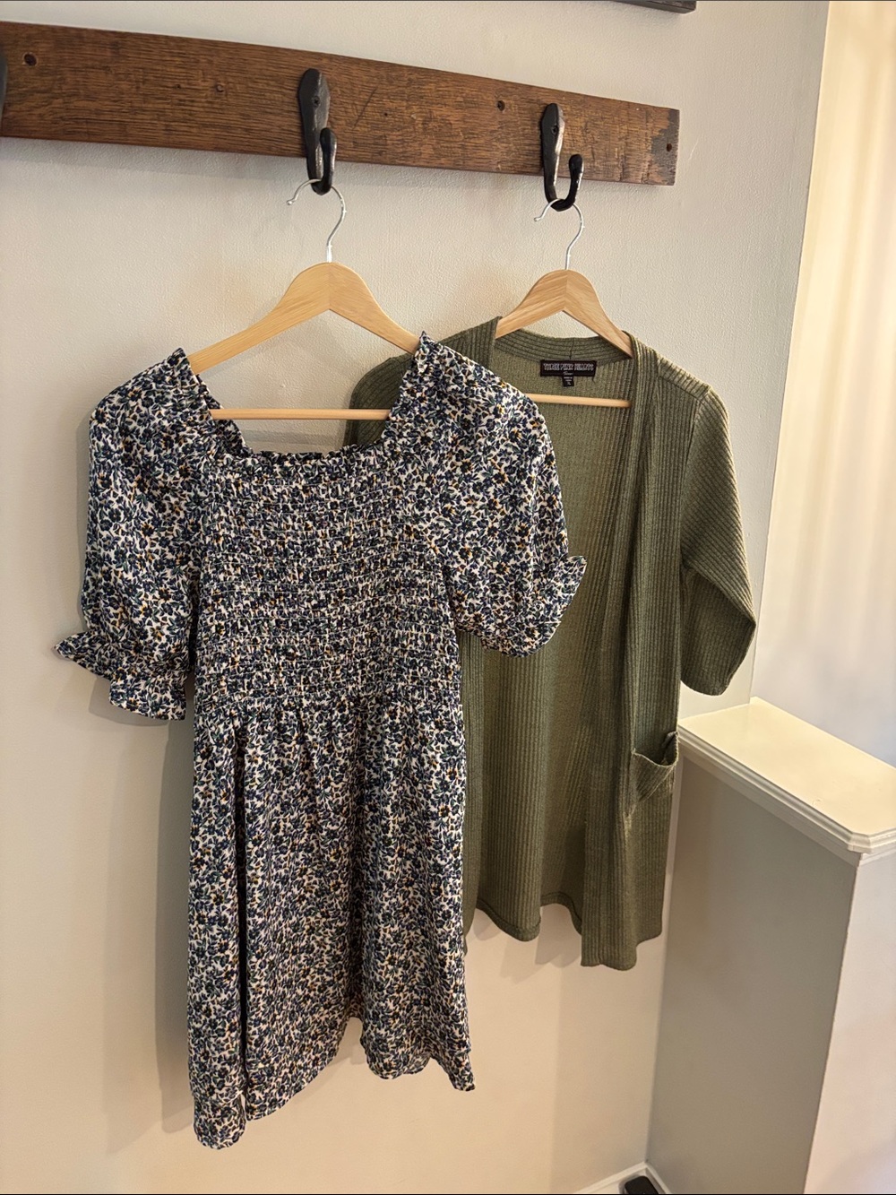 BUNDLE!!  Copper Key Mini Dress with Three Pink Hearts Olive 3/4 Sleeve Sweater